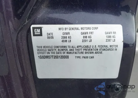2006 Cadillac Cts Standard from USA, damaged, VIN 1G6DM57T260120008